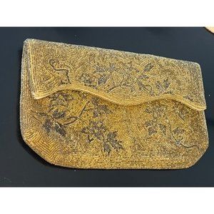 Fuji Gold Evening Clutch Vintage Micro Glass Bead